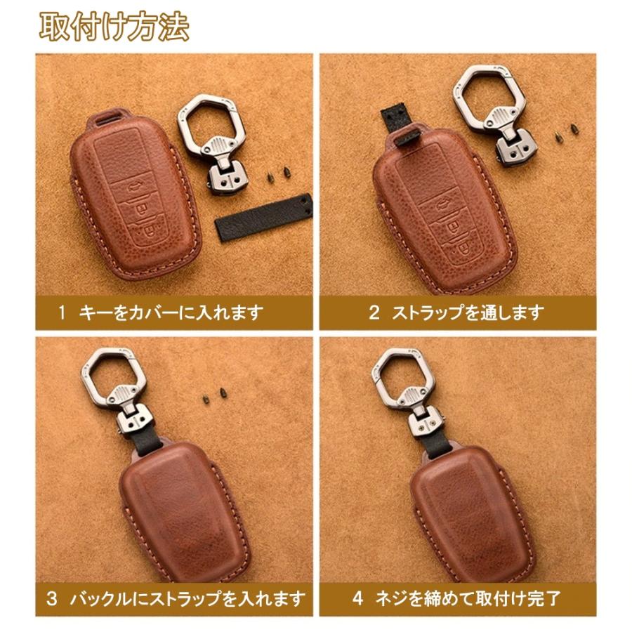 日産（NISSAN） 本革 キーケース キーカバー 3ボタン レザー ニッサン