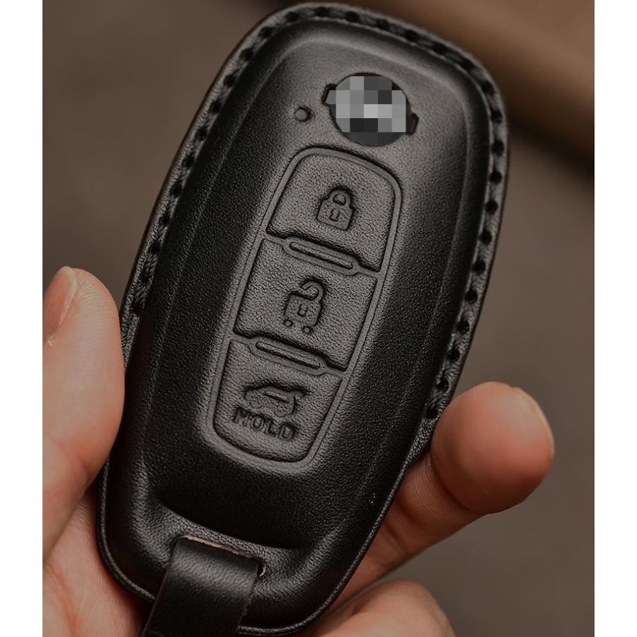 日産（NISSAN） 本革 キーケース キーカバー 3ボタン レザー ニッサン
