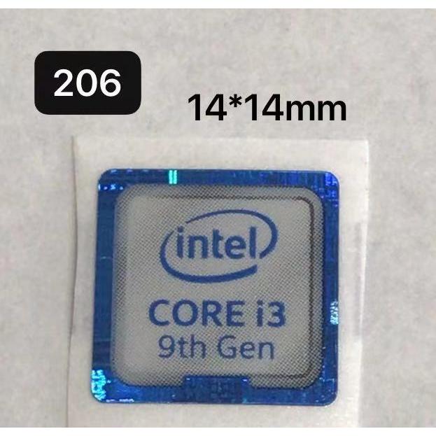 206# 九代目【CORE i3 9th】エンブレムシール □14*14mm□ 条件付き