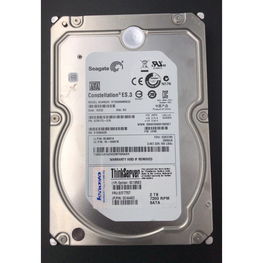 Seagate Constellation ES.3 2TB HDD 4台 HDD Seagate Constellation ES.3 2TB, 7200rpm, 128MB cache, SAS