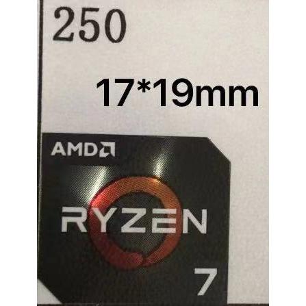 250# 【AMD RYZEN 7】エンブレムシール □17*19mm□ 条件付き送料無料