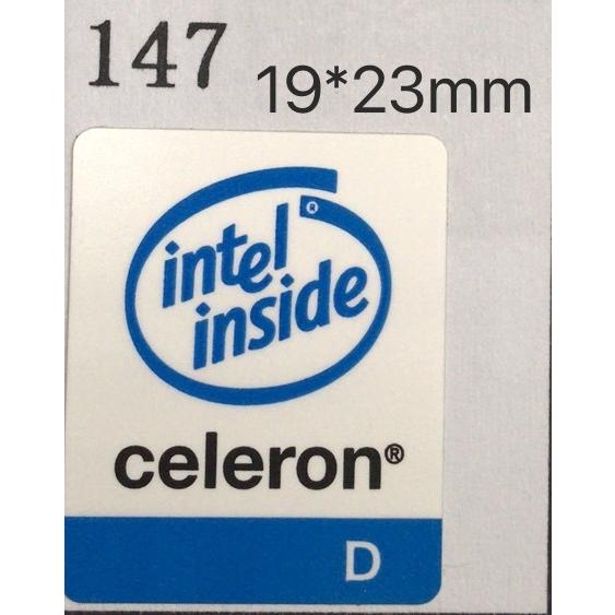 147# 【Celeron D】エンブレムシール □19*23mm□ 条件付き送料無料