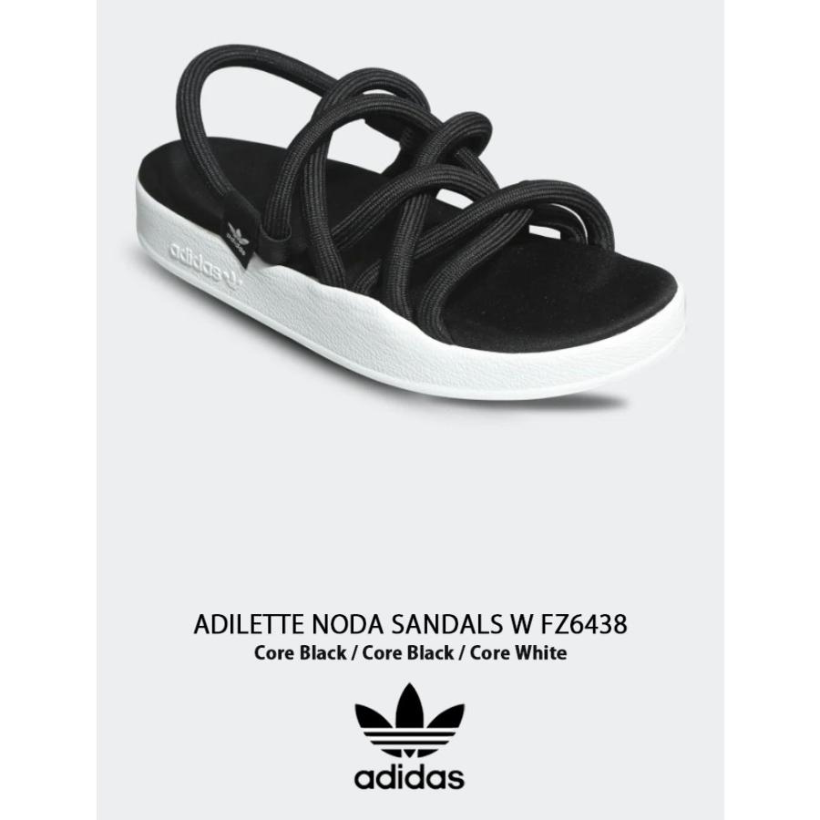 adidas Originals アディダス オリジナルス サンダル スリッパ ADILETTE NODA SANDALS FZ6438 アディレッタ ノダ W Black White ブラック ホワイト レディース｜snkrs-aclo｜02