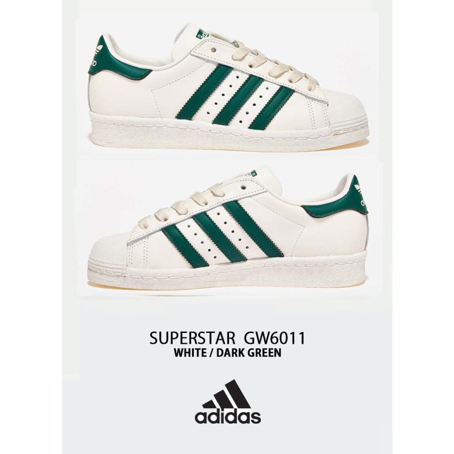 adidas アディダス スニーカー SUPERSTAR 82 スーパースター 82 GW6011 WHITE DARK GREEN ホワイト ダークグリーン メンズ レディース ウィメンズ 男性用 女性用｜snkrs-aclo｜02