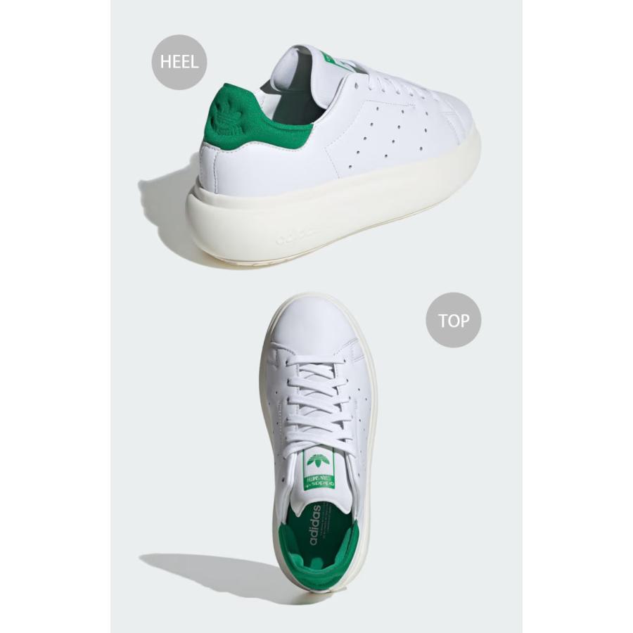 adidas originals アディダス スニーカー 厚底 STANSMITH PF W ID2786 スタンスミス プラットフォーム WHITE GREEN シューズ 厚底シューズ 本革 レザー ホワイト｜snkrs-aclo｜04