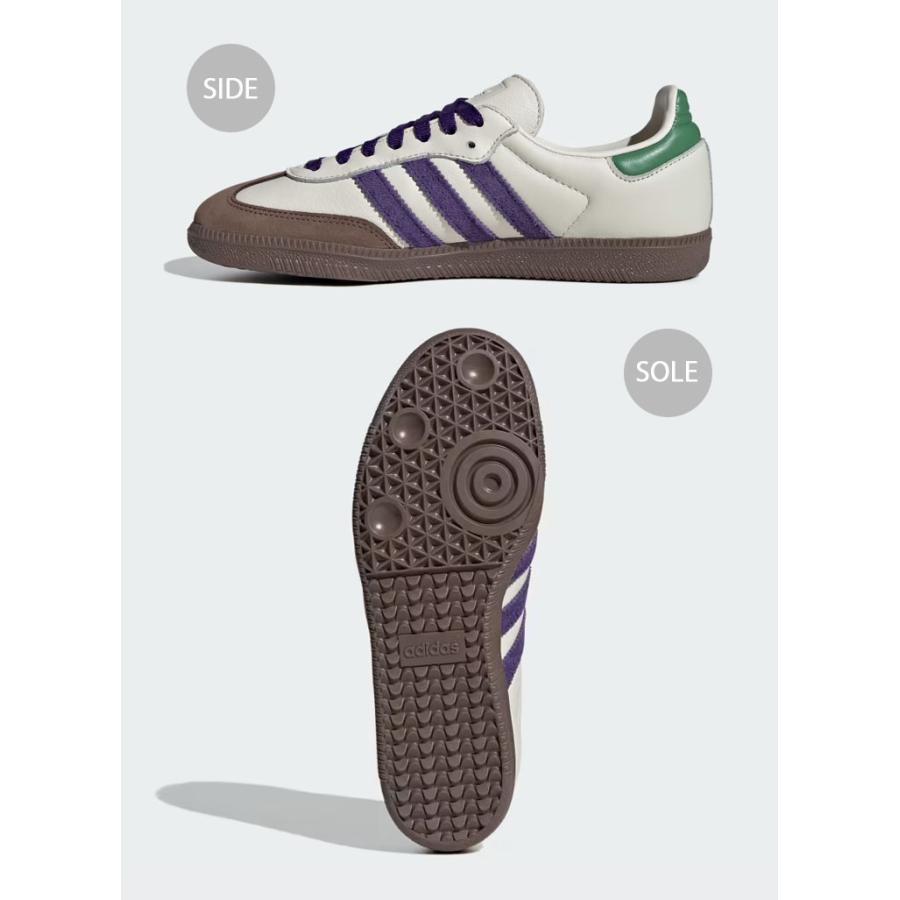 adidas originals アディダス スニーカー SAMBA OG ID8349 サンバ オリジナル OFF WHITE PURPLE GREEN シューズ Tトゥ スエード レザーアッパー テラス系｜snkrs-aclo｜04