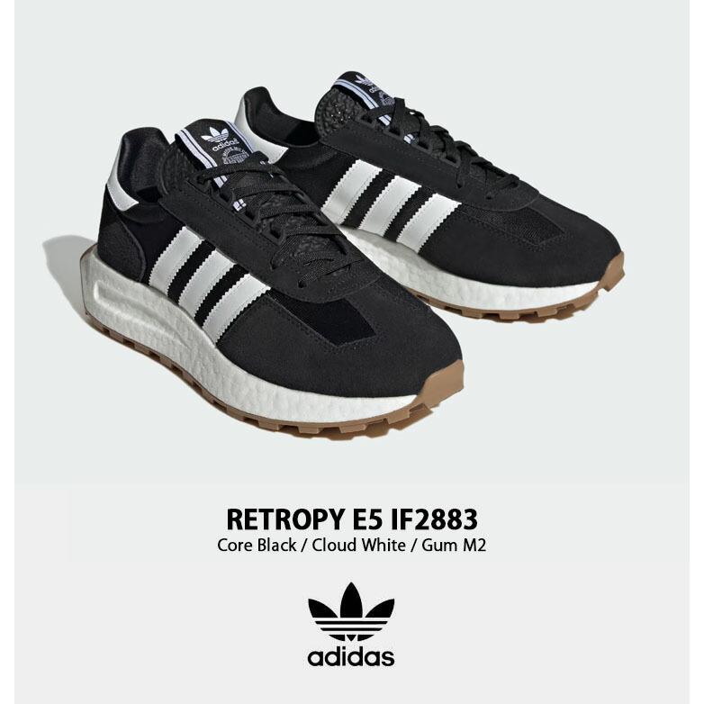 adidas Originals アディダス オリジナルス スニーカー RETROPY E5 IF2883 BLACK WHITE GUM レトロピー シューズ スウェード ビンテージスタイル ガムソール｜snkrs-aclo｜02