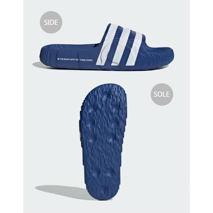 adidas originals アディダス  サンダル ADILETTE 22 SLIDE SANDAL ROYAL BLUE WHITE ストライプ IF3667 アディレッタ スライドサンダル  一体型 ロイヤルブルー｜snkrs-aclo｜04