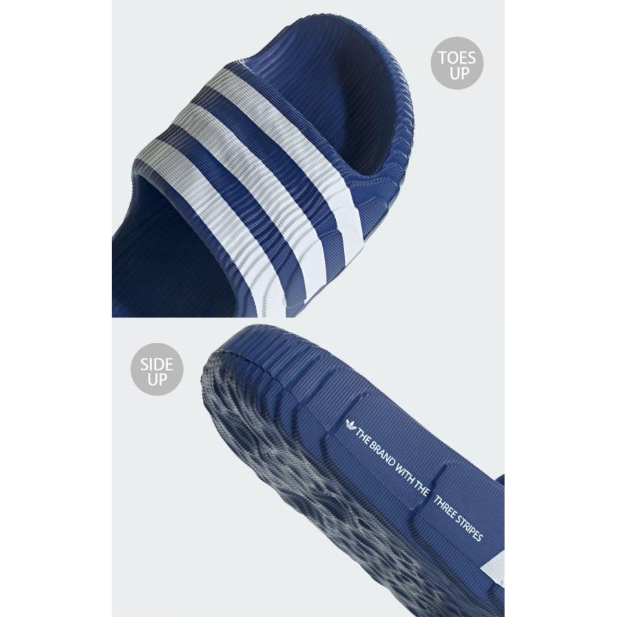 adidas originals アディダス  サンダル ADILETTE 22 SLIDE SANDAL ROYAL BLUE WHITE ストライプ IF3667 アディレッタ スライドサンダル  一体型 ロイヤルブルー｜snkrs-aclo｜06