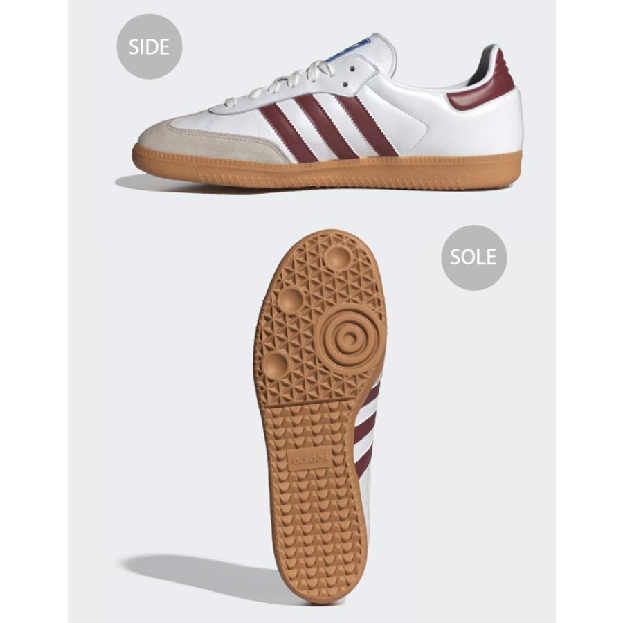 adidas originals アディダス スニーカー SAMBA OG IF3813 サンバ オリジナル WHITE BURGUNDY GUM シューズ Tトゥ スエード レザーアッパー 本革｜snkrs-aclo｜04