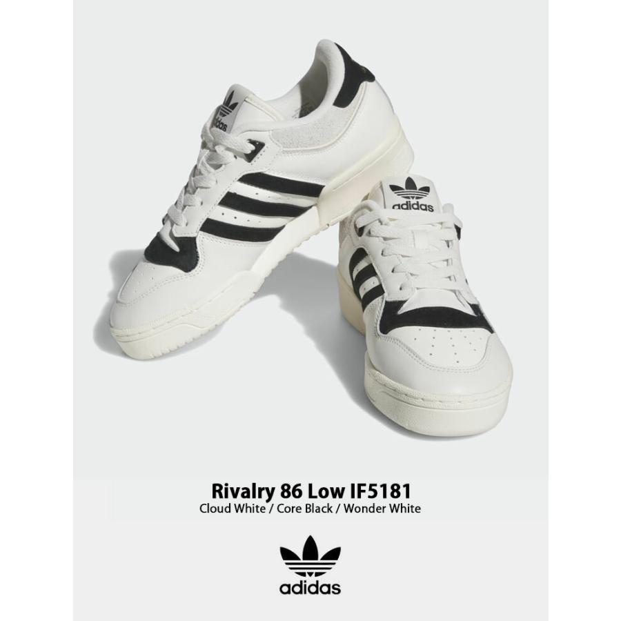 adidas originals アディダス スニーカー RIVALRY LOW 86 WHITE BLACK IF5181 シューズ ライバリー ロー クラシック 80' レザー 本革 ホワイト ブラック｜snkrs-aclo｜02