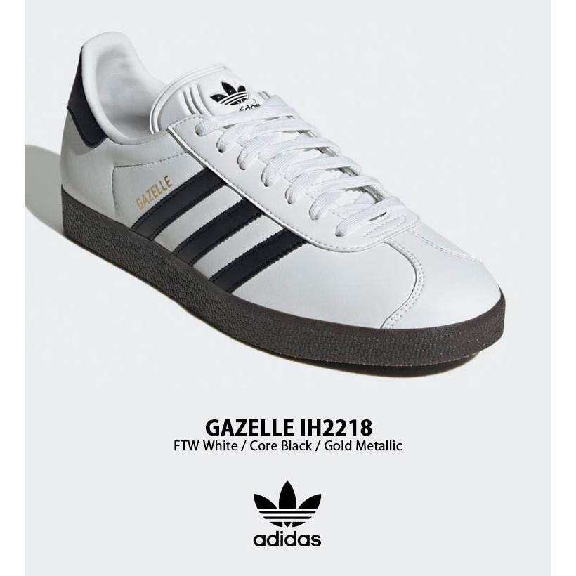 adidas originals アディダス スニーカー GAZELLE IH2218 ガゼル WHITE BLACK GOLD シューズ ホワイト ブラック ゴールド メンズ レディース｜snkrs-aclo｜03