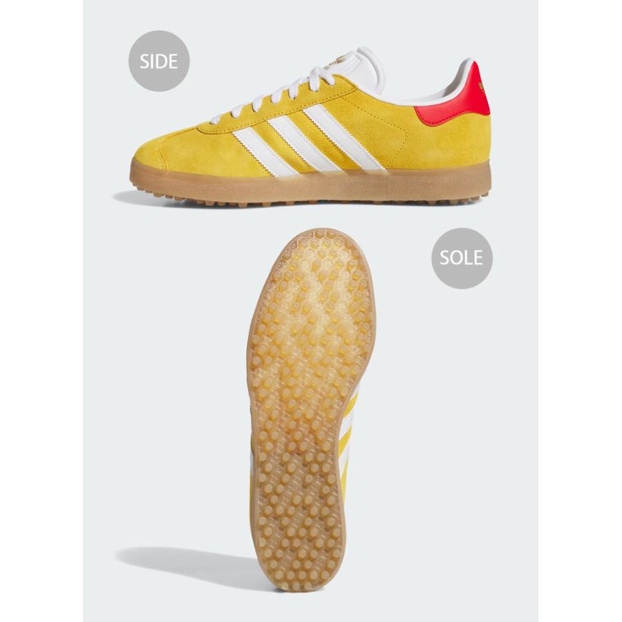 adidas オリジナルスGazelle Golf 25.5イエローユニセックス adidas Golf Originals - Gazelle Spikeless Shoes - Bold Gold AW25