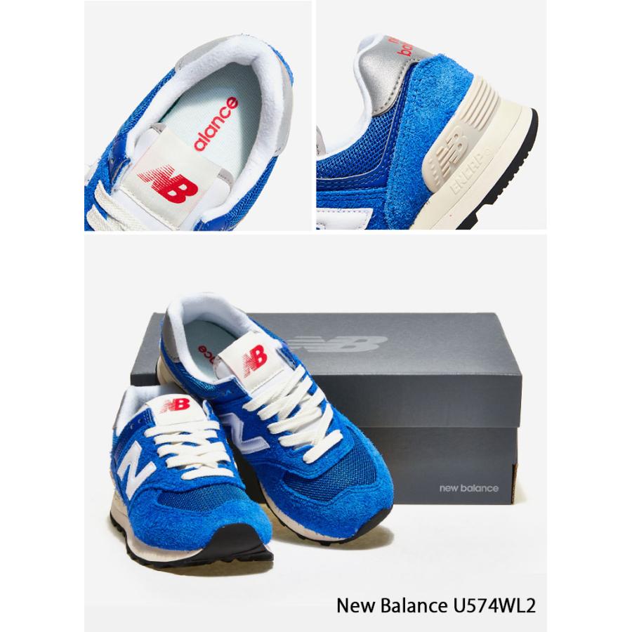 New Balance ニューバランス スニーカー 574 U574WL2 BLUE WHITE シューズ ブルー ホワイト スウェード メンズ レディース｜snkrs-aclo｜04