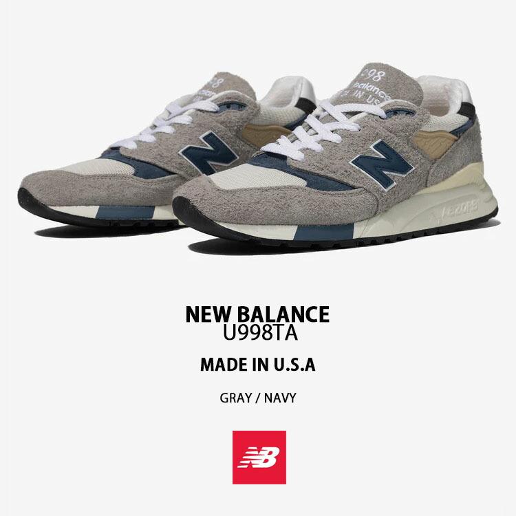 New Balance ニューバランス スニーカー U998TA GRAY NAVY MADE IN USA シューズ NEWBALANCE998 グレー ネイビー レザー スウェード 本革 メンズ レディース｜snkrs-aclo｜03