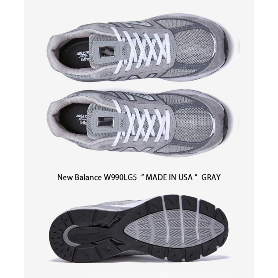 New Balance ニューバランス レディース スニーカー W990 MADE IN USA W990GL5 GRAY NEWBALANCE990 シューズ  レザー 本革 グレー メイドインアメリカ 女性用｜snkrs-aclo｜03