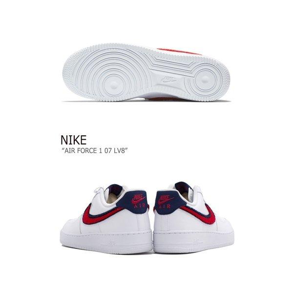 NIKE AIR FORCE 1 07 LV8 エア フォース 1 WHITE BLUE RED ホワイト ブルー レッド 823511-106 AO3620-101｜snkrs-aclo｜03