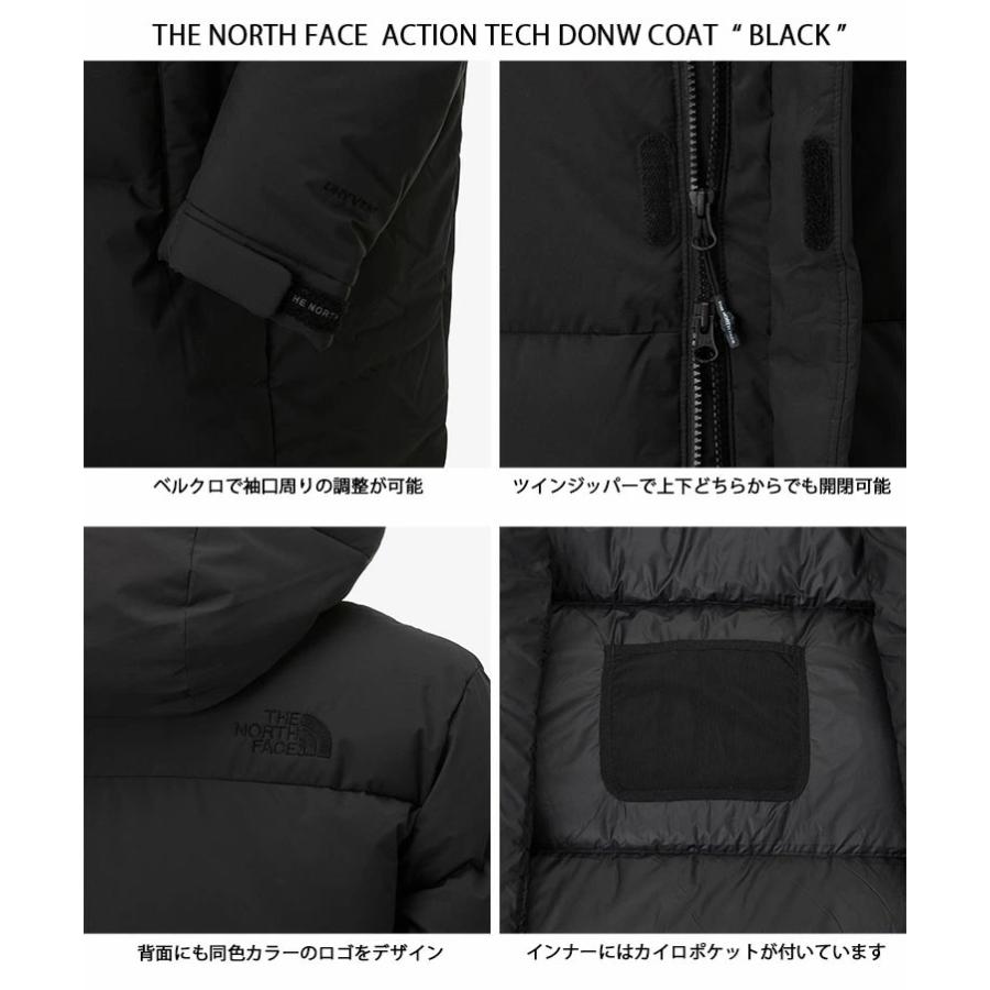 THE NORTH FACE ノースフェイス ダウンジャケット コート ACTION TECH DOWN COAT ロングダウン BLACK WHITE BEIGE ロングコート ベンチコート NC1DP50J/K/L/Mの画像