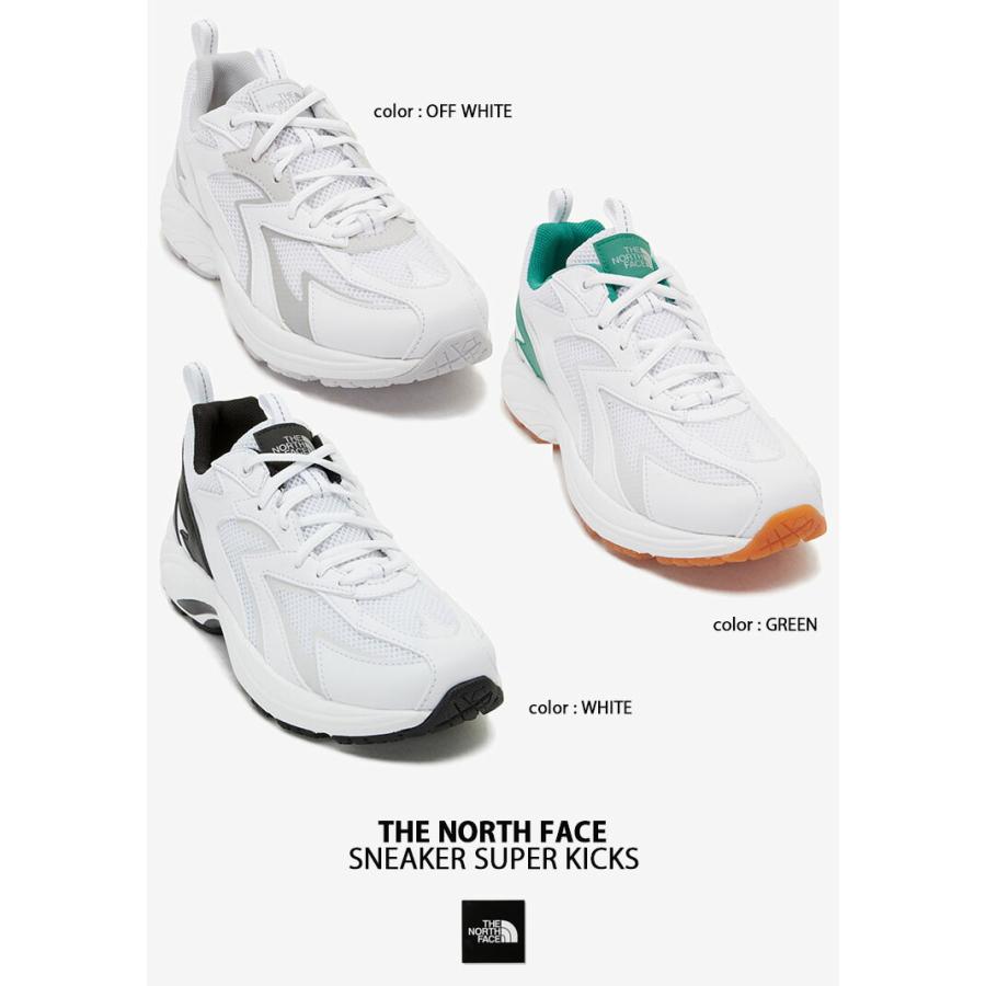 THE NORTH FACE ノースフェイス スニーカー SUPER KICKS ランニングシューズ WHITE OFFWHITE GREEN BLACK ライフスタイルシューズ ロゴ ストリート NS97P02N/O/P｜snkrs-aclo｜05