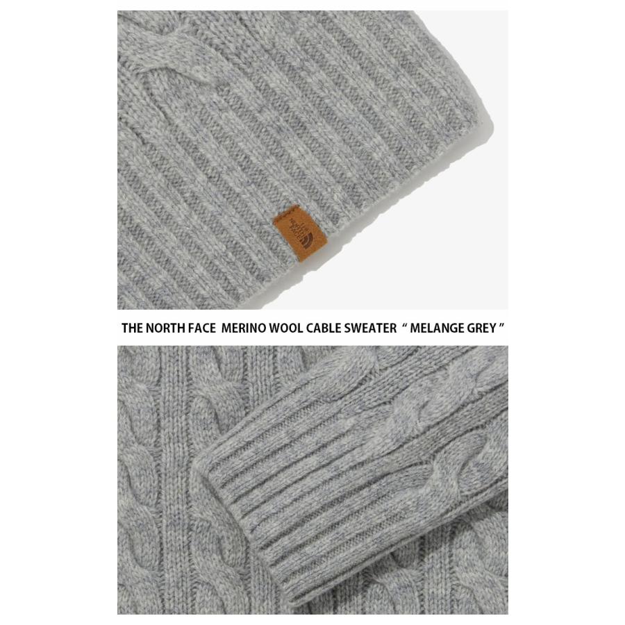 THE NORTH FACE ノースフェイス ニット MERINO WOOL CABLE SWEATER メリノ ウール ケーブル セーター 長袖 アイボリー グレー メンズ レディース NT7AP50A/B/C｜snkrs-aclo｜07