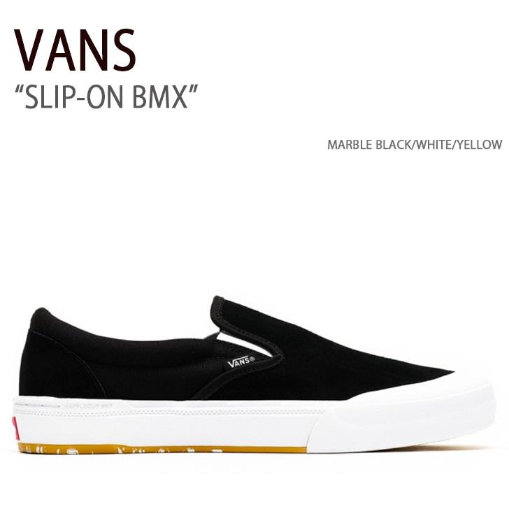 VANS バンズ スニーカー SLIP-ON BMX MARBLE BLACK WHITE YELLOW