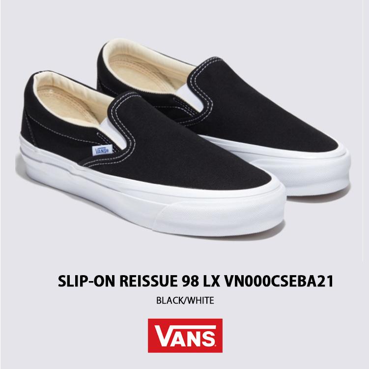 VANS バンズ スニーカー SLIP-ON REISSUE 98 LX BLACK WHITE