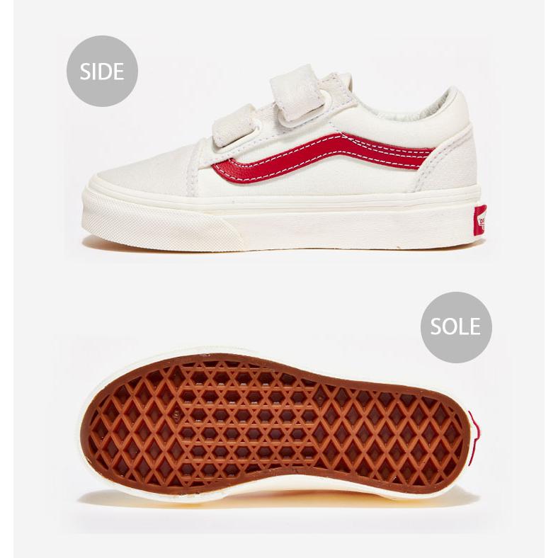 VANS バンズ キッズ スニーカー OLDSKOOL V MARSHMALLOW RACING RED VN0A4BUVOXS ベルクロ マジックテープ オールドスクール スエード マシュマロ レッド｜snkrs-aclo｜04