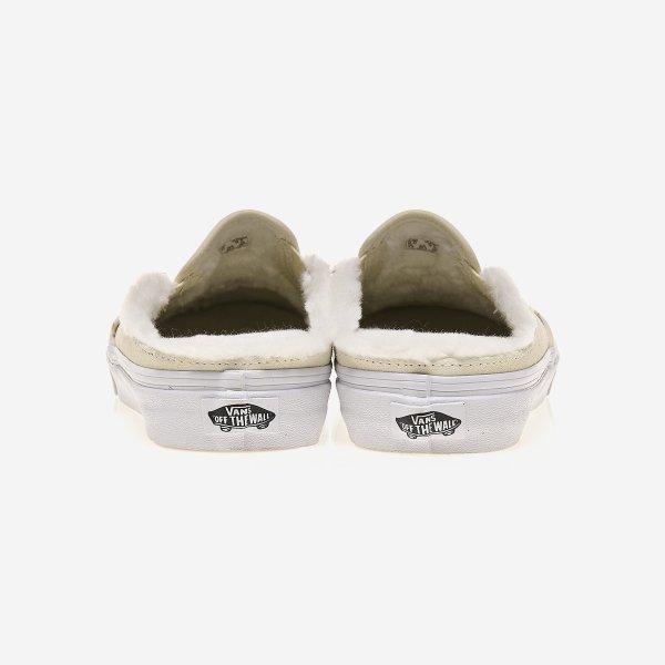 VANS CLASSIC SLIP-ON MULE WHITE フリース SHERPA スリッポン VANS ヴァンズ スニーカー バンズ CLASSIC SLIP-ON MULE WHITE
