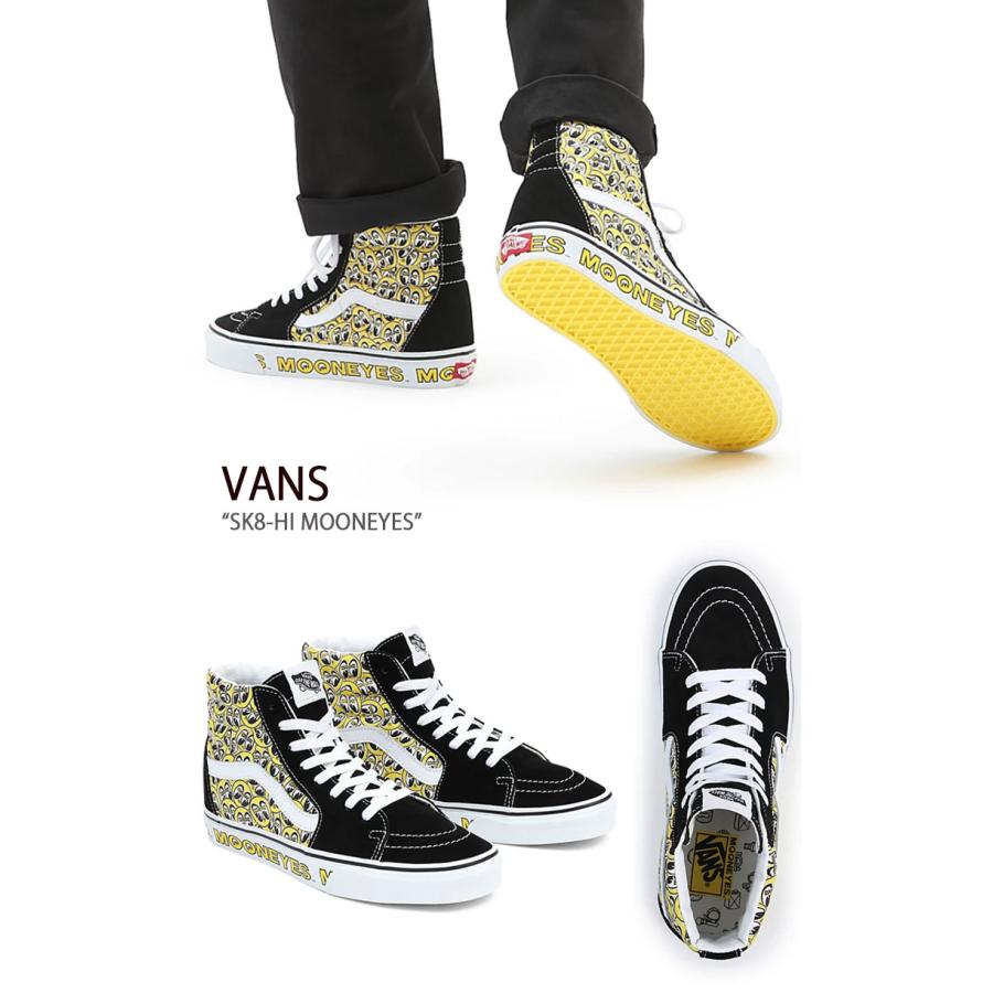 VANS バンズ スニーカー SH8-HI MOONEYES VN0A5JMJY23 スケートハイ ムーンアイズ BLACK YELLOW ブラック イエロー メンズ レディース 男性用 女性用｜snkrs-aclo｜02