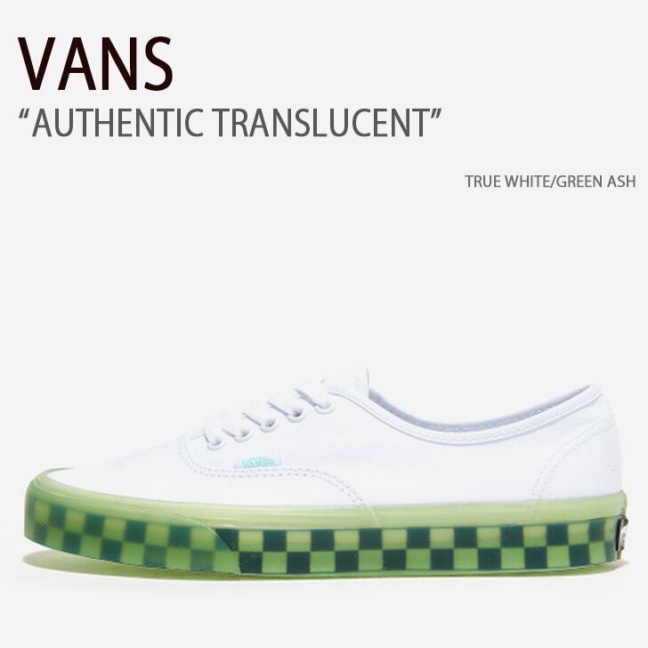 VANS スニーカー AUTHENTIC TRANSLUCENT TRUE WHITE GREEN ASH オーセンティック VN0A5KRDAVD VANS（ヴァンズ） バンズ スニーカー AUTHENTIC TRANSLUCENT TRUE