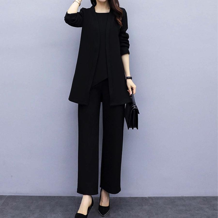 3点セット ブラックコーデ トップス パンツ カーディガン 129se Sno 通販 Yahoo ショッピング