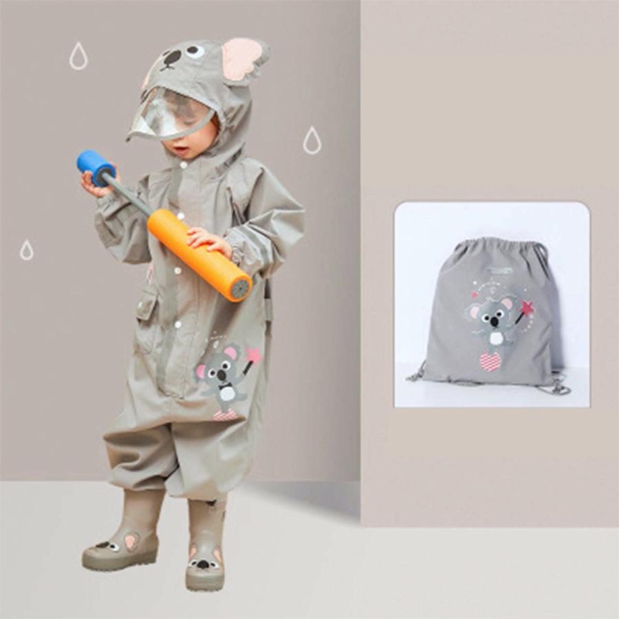 キッズ レインスーツ つなぎ レインコート ウェア キャラクター 恐竜 ヒヨコ ユニコーン コアラ カッパ 子供用 収納ポーチ付き 638kium Sno 通販 Yahoo ショッピング