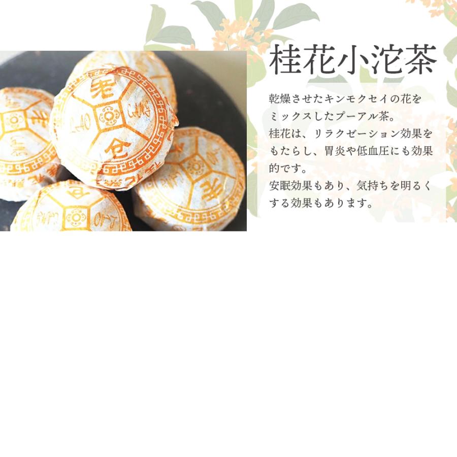 花びら ブレンド 小沱茶 おためし5種類 熟茶 プーアル茶 5粒入り 健康