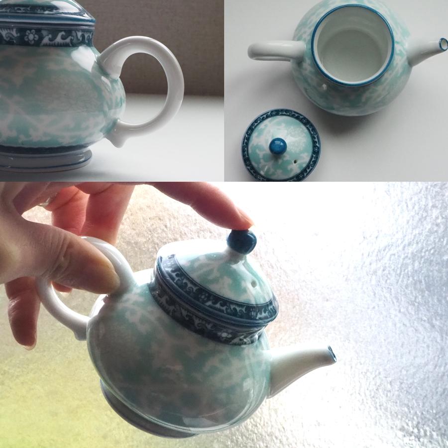 茶壺 レトロな模様が可愛い小さなティーポット ハス絵茶壷 120cc 中国茶器 |  | 02