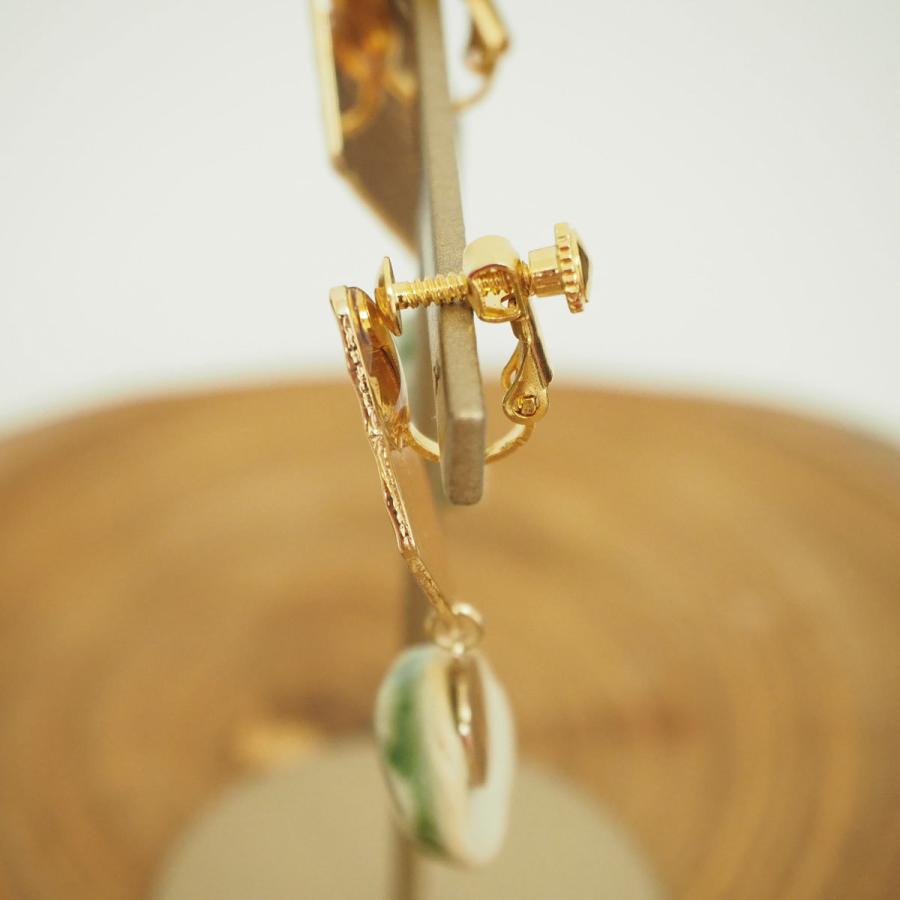 京焼 清水焼 イヤリング せらみ屋 苔生した庭 メタルと陶器 花模様 和アクセサリー 芙蓉窯 |  | 04