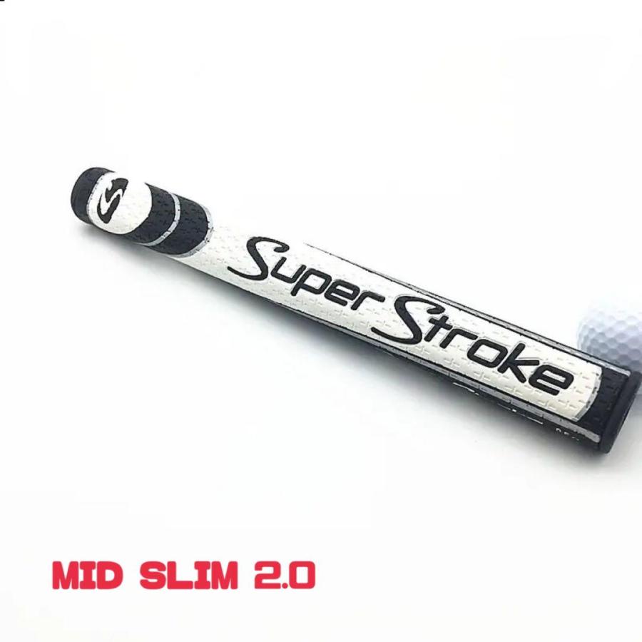 Super Stroke パター 黒/白 ブラック/ホワイト スーパーストローク Mid Slim 2.0 ゴルフパター