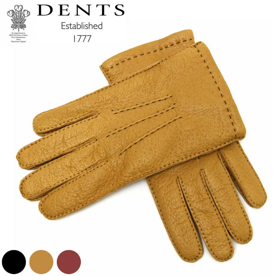 国内正規品 本革 Dents メンズファッション デンツ 手袋 メンズ Peccary ペッカリー ペッカリー カシミア ライニング