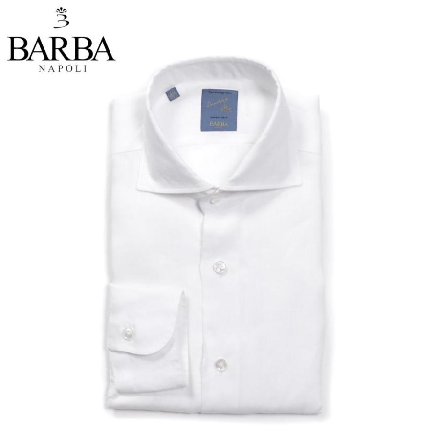 小売 BARBA DANDYLIFE リネン100% 長袖シャツ ホワイト BARBA