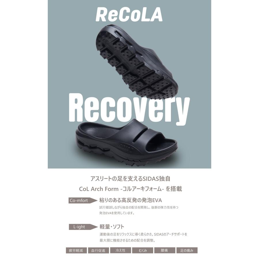 SIDAS（シダス） SIDAS ReCoLA「リコラ」BLACK リカバリーサンダル