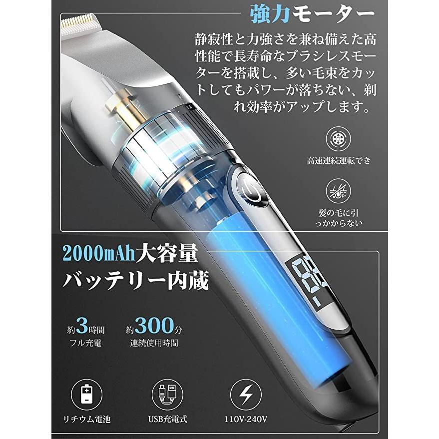 TUAYOO バリカン 電動バリカン 家庭用 ヘアカッター 散髪用 IPX7防水 水洗い可 (ブラック)