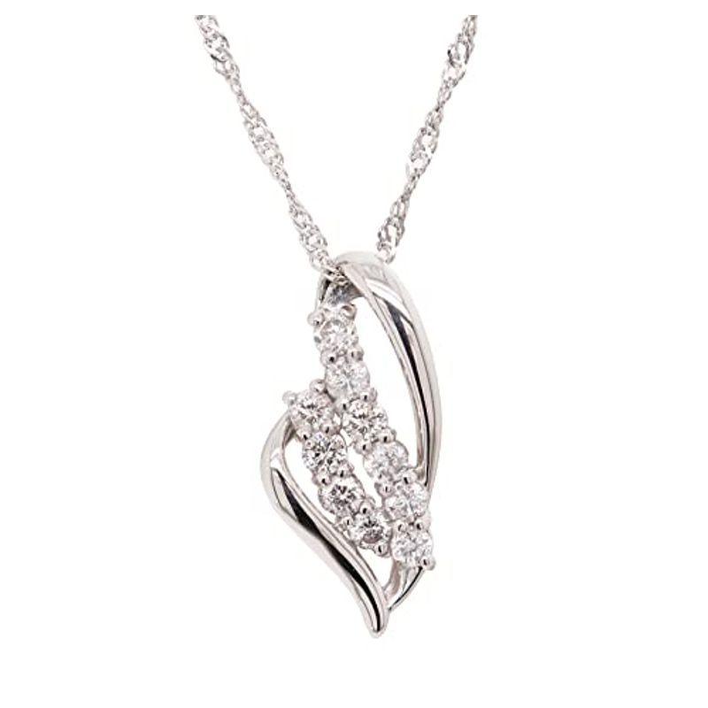 KASHIMAプラチナ900 0.1ct ダイヤモンド 10ストーン ペンダント ネックレス