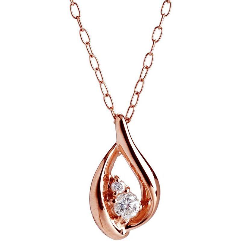 [即日発送] キャーロ ディ ディアマンテ CHIARO DI DIAMANTE K10ピンクゴールド×ダイヤモンド ティアドロップ(雫型)ペンダントネッ 【I2303427913】(13984円)
