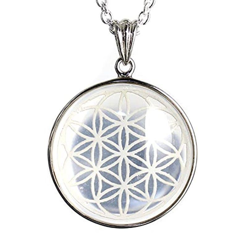 フラワーオブライフ flower of life 神幾何学 生命の花 水晶 クリスタル ペンダントトップ シルバー９２５