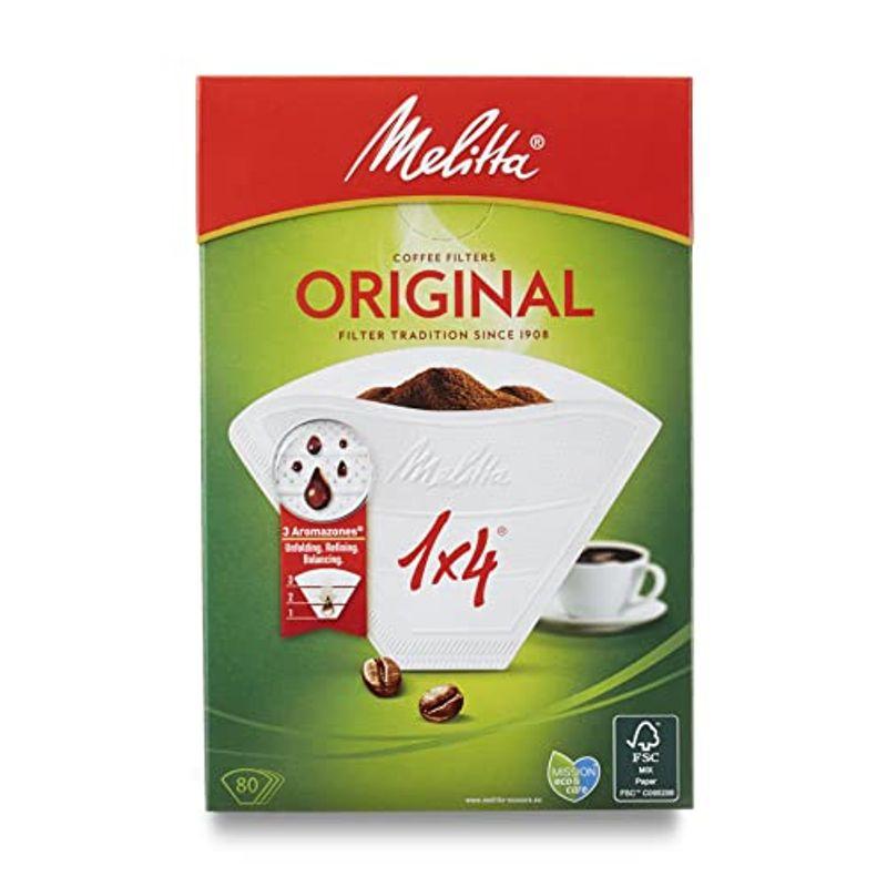 メリタ(Melitta) フィルターペーパー 4?8杯用 オリジナル FSCミックス 1x4 ナチュラルホワイト 80枚入 PO148W