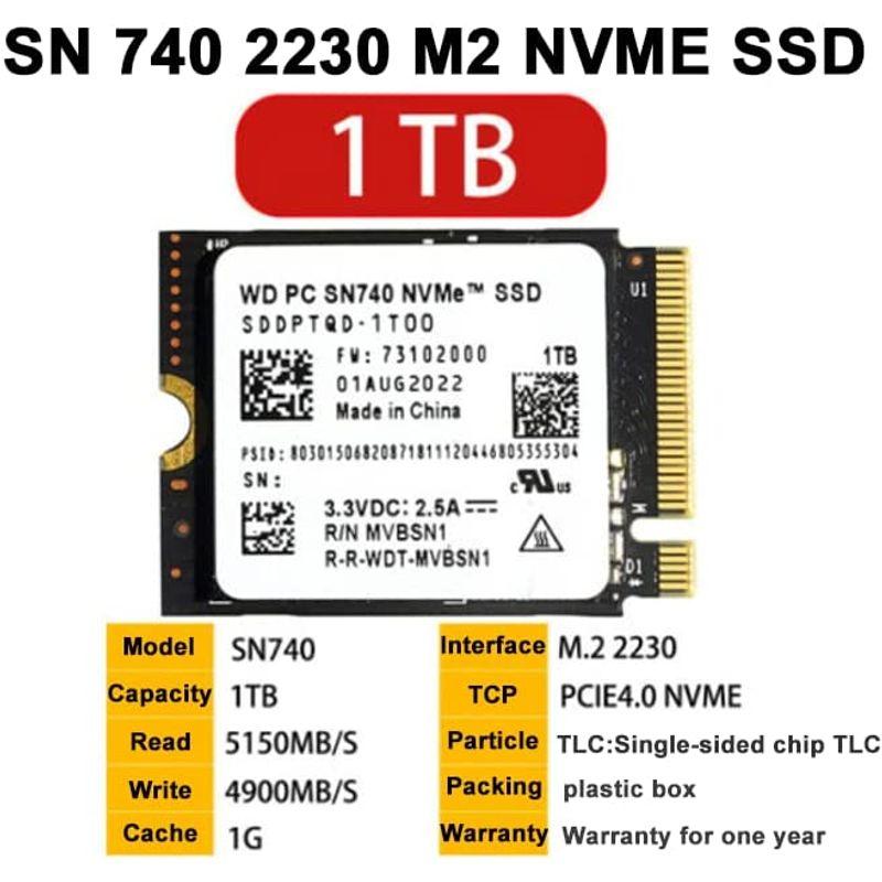 SANEI IMPORT WD SN740 1TB SSD M.2 2230 30mm PCIe Gen4 x4 NVMe 読み