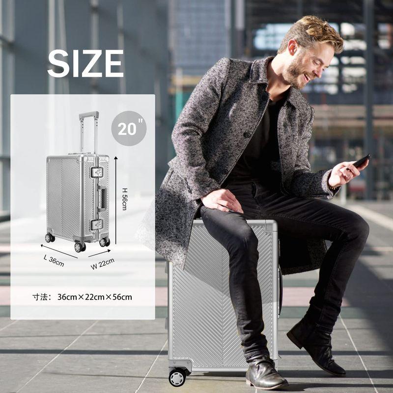 LARVENDER スーツケース オールアルミ合金 キャリーケース 機内持ち込み アルミ合金ボディ TSAロック 360度回転 静音ダブルキ スーツケース オールアルミ合金 キャリーケース 機内持ち込み アルミ合金ボディ TSAロック 360度回転 静音ダブルキ