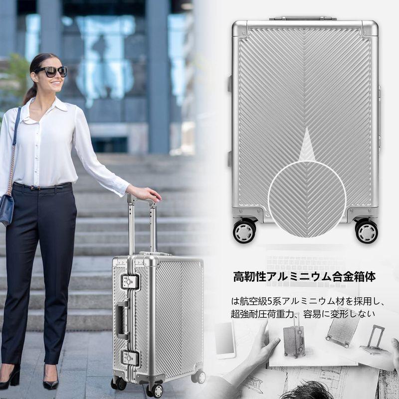 LARVENDER スーツケース オールアルミ合金 キャリーケース 機内持ち込み アルミ合金ボディ TSAロック 360度回転 静音ダブルキ スーツケース オールアルミ合金 キャリーケース 機内持ち込み アルミ合金ボディ TSAロック 360度回転 静音ダブルキ