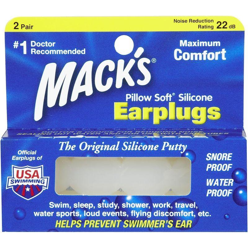国内外の人気が集結 Mack's Earplugs シリコン耳栓 耳が痛くなりにくい耳栓 2ペア ホワイト 並行輸入品 制服、作業服 