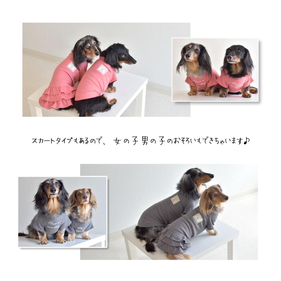 Tシャツ ダックスサイズ ワッフル 名入れ 刺繍 カノコフレンチ袖