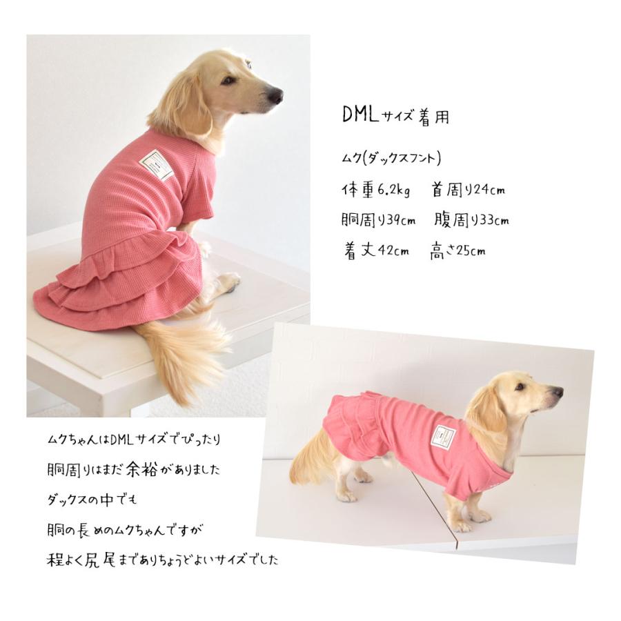 ダックスサイズ ワンピース フリル ワッフル 名入れ 刺繍 カノコ